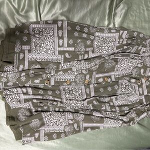 Vanilla Bay Olive and White Patterned Pants